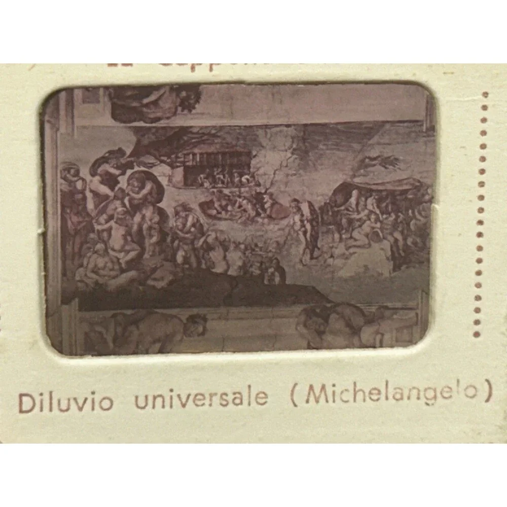 Vtg Souvenir Set Of 12 Color Slides 35mm From Vaticano Capella Sistina Paintings